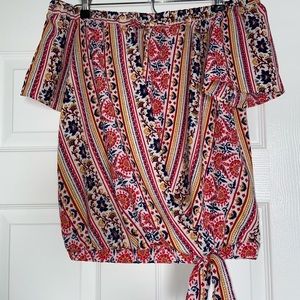Off the shoulder colorful top